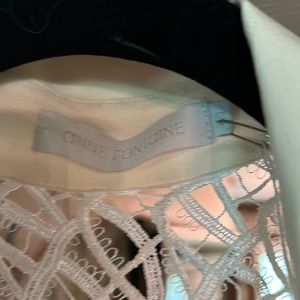 Blouse euro sized 40 embellished long sleeves, cream NWT Anne Fontaine, Selena